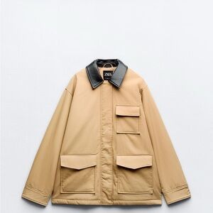 ZARA COMBINATION QUILTED JACKET SIZE M NWT